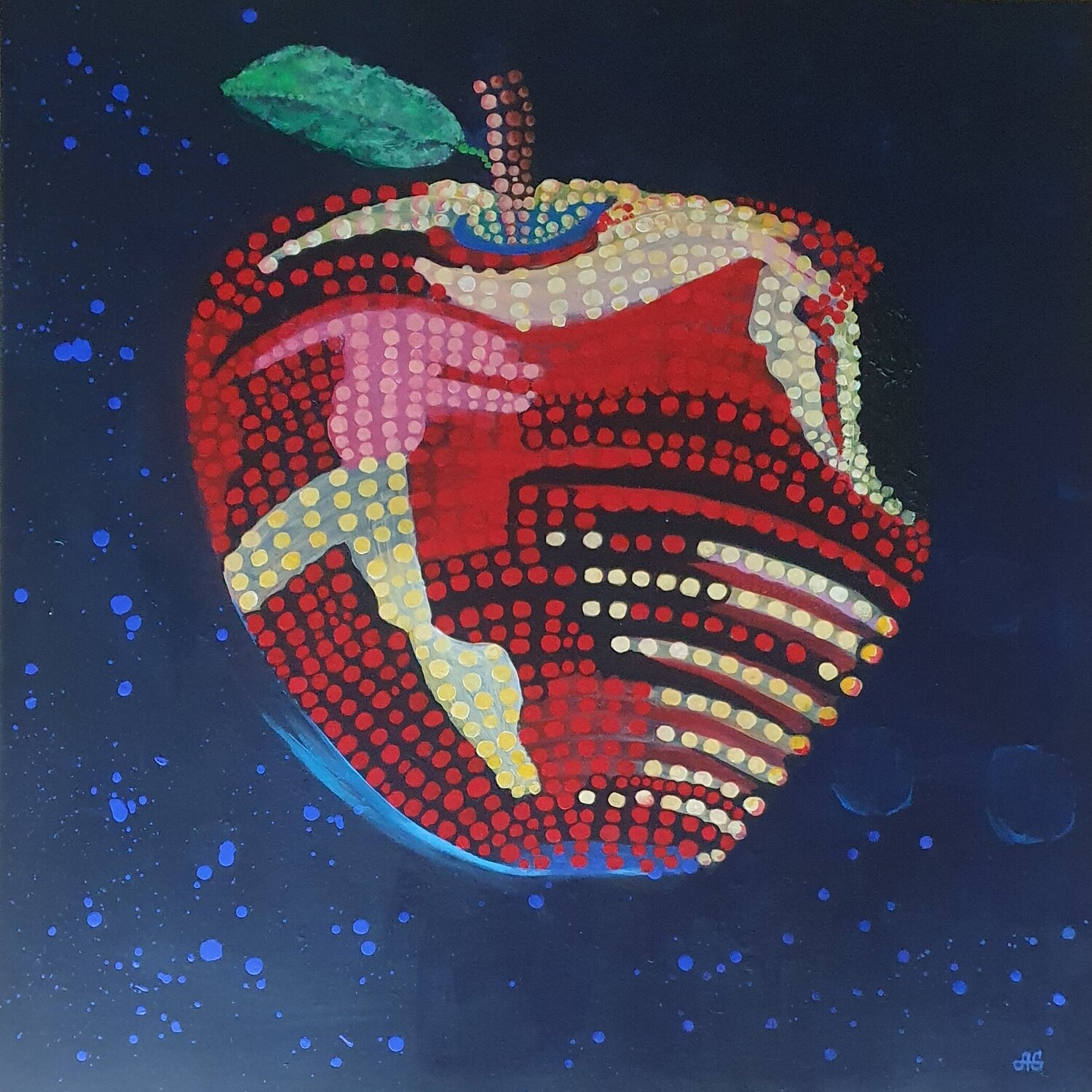 Apple in the Universe. Galyna Antonenko Original painting for sale