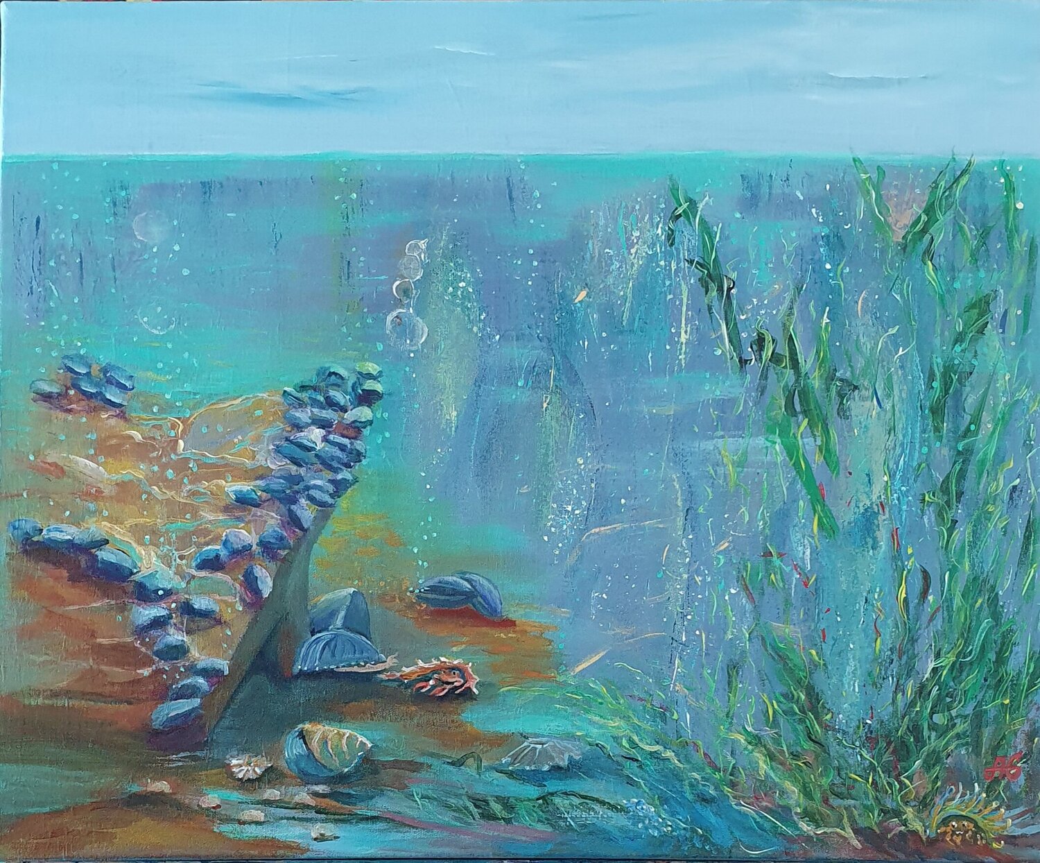 Seaweed Garden. Galyna Antonenko Original painting for sale