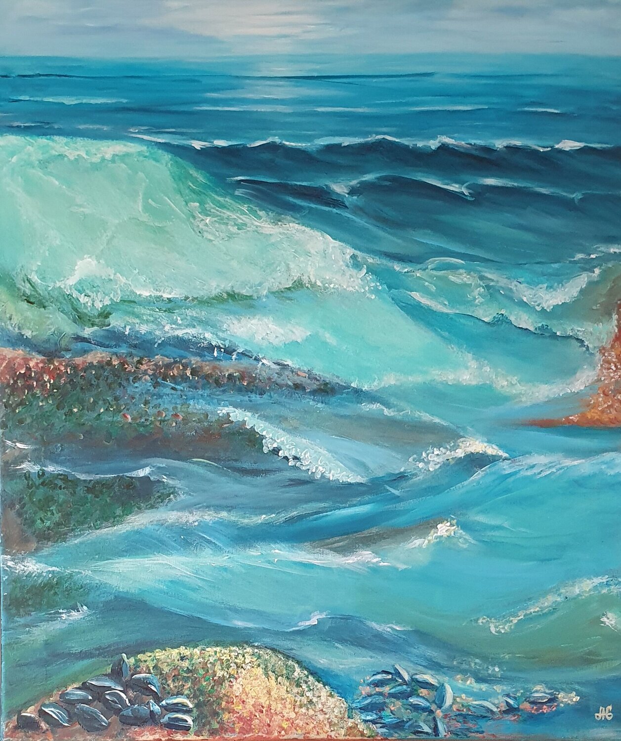The Ocean That Remembers the Stars. Galyna Antonenko Original painting for sale