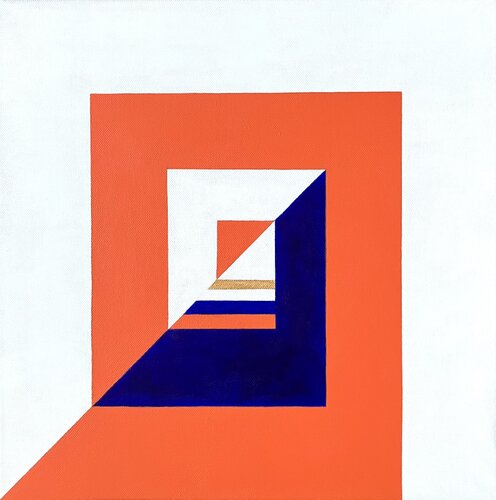 Drawn In Orange and white by Enikő Bukovinszki, Painting for Sale on Select