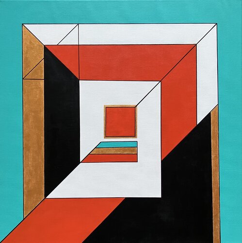 Drawn in - Triangles by Enikő Bukovinszki, Painting for Sale on Select