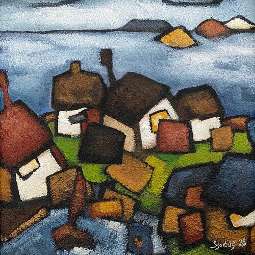 Seaside Village by Sjoddy, Painting for Sale on Select
