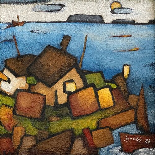 Fishing Village by Sjoddy, Painting for Sale on Select