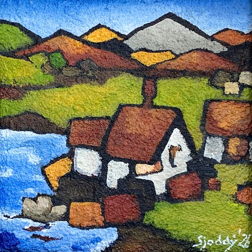 The Farm by the Lake by Sjoddy, Painting for Sale on Select