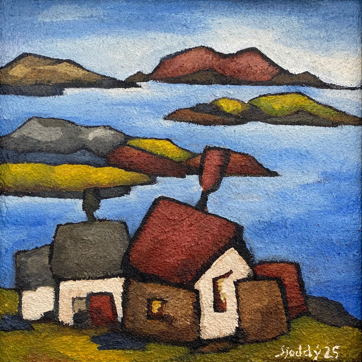 Flateyjar, Islands Sjoddy Original painting for sale
