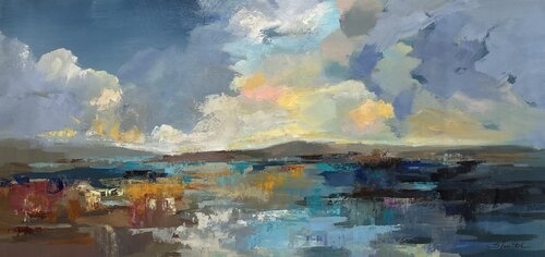 Pacific Seaside Sunset by Silvia Vassileva, Painting for Sale on Select