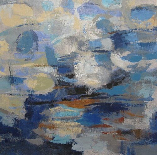 Ultramarine Waves III by Silvia Vassileva, Painting for Sale on Select