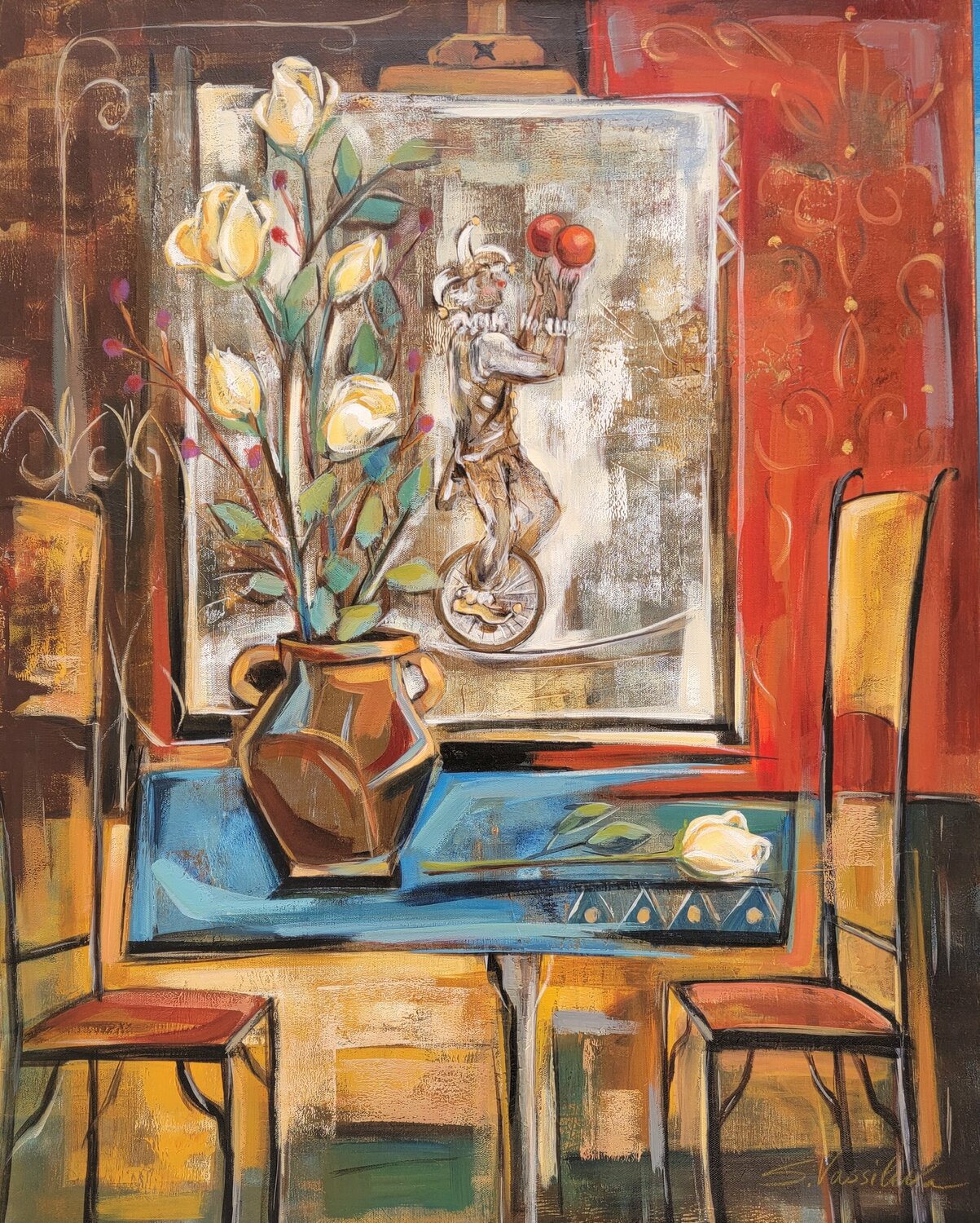 Interior with Unicycle Silvia Vassileva Original painting for sale