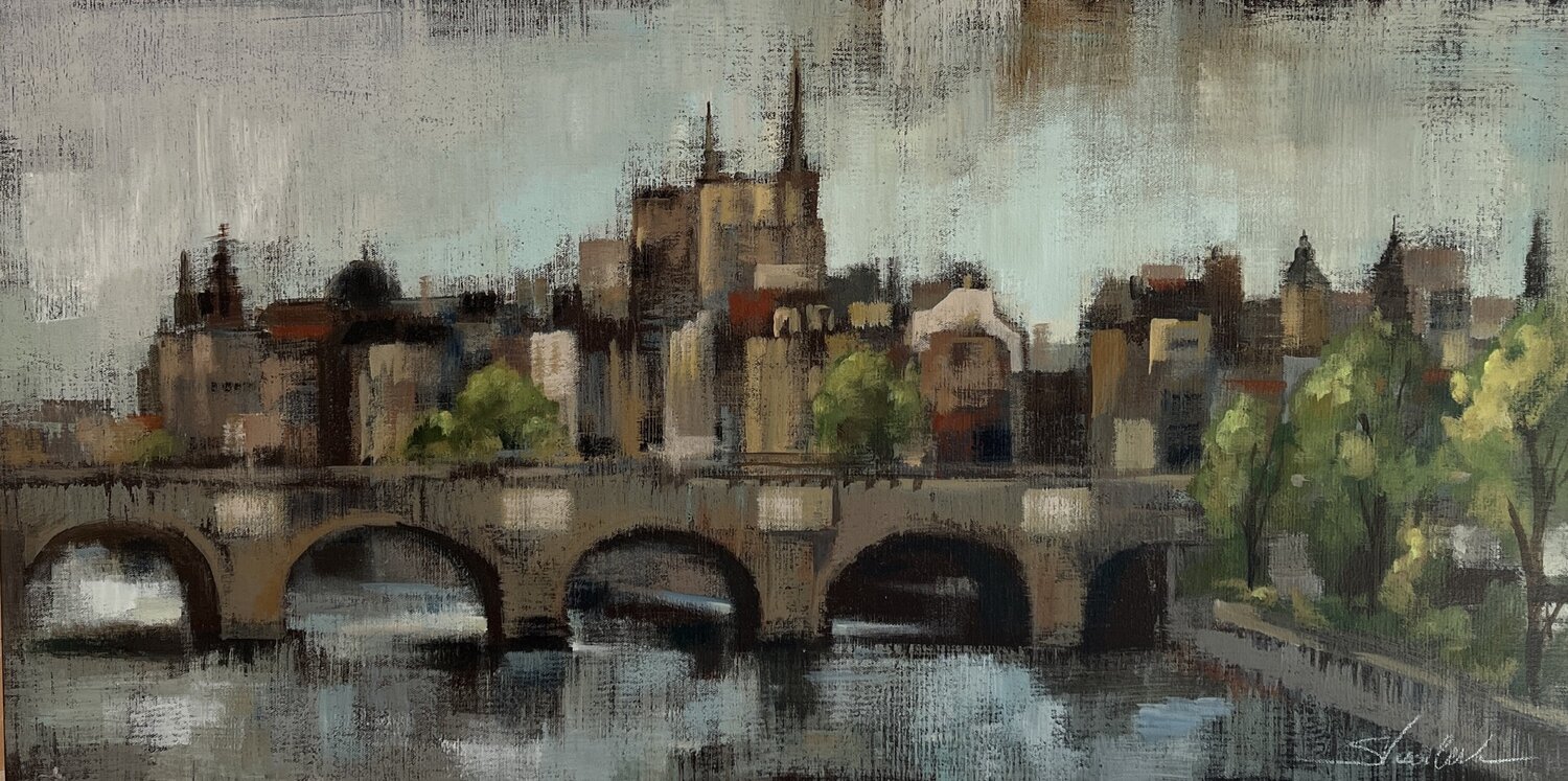 Paris Bridge Silvia Vassileva Original painting for sale