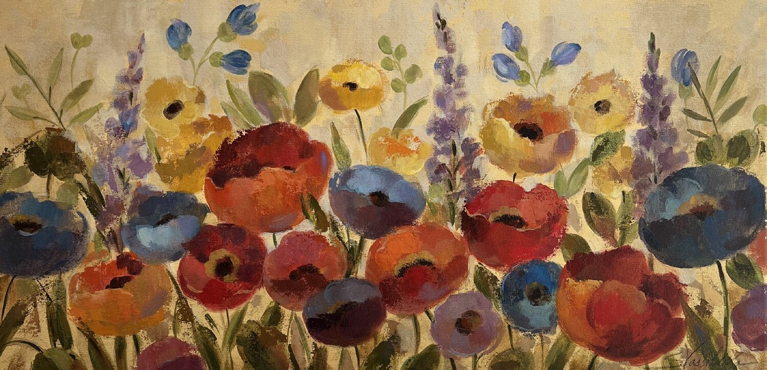 Rainbow of Flowers Silvia Vassileva Original painting for sale