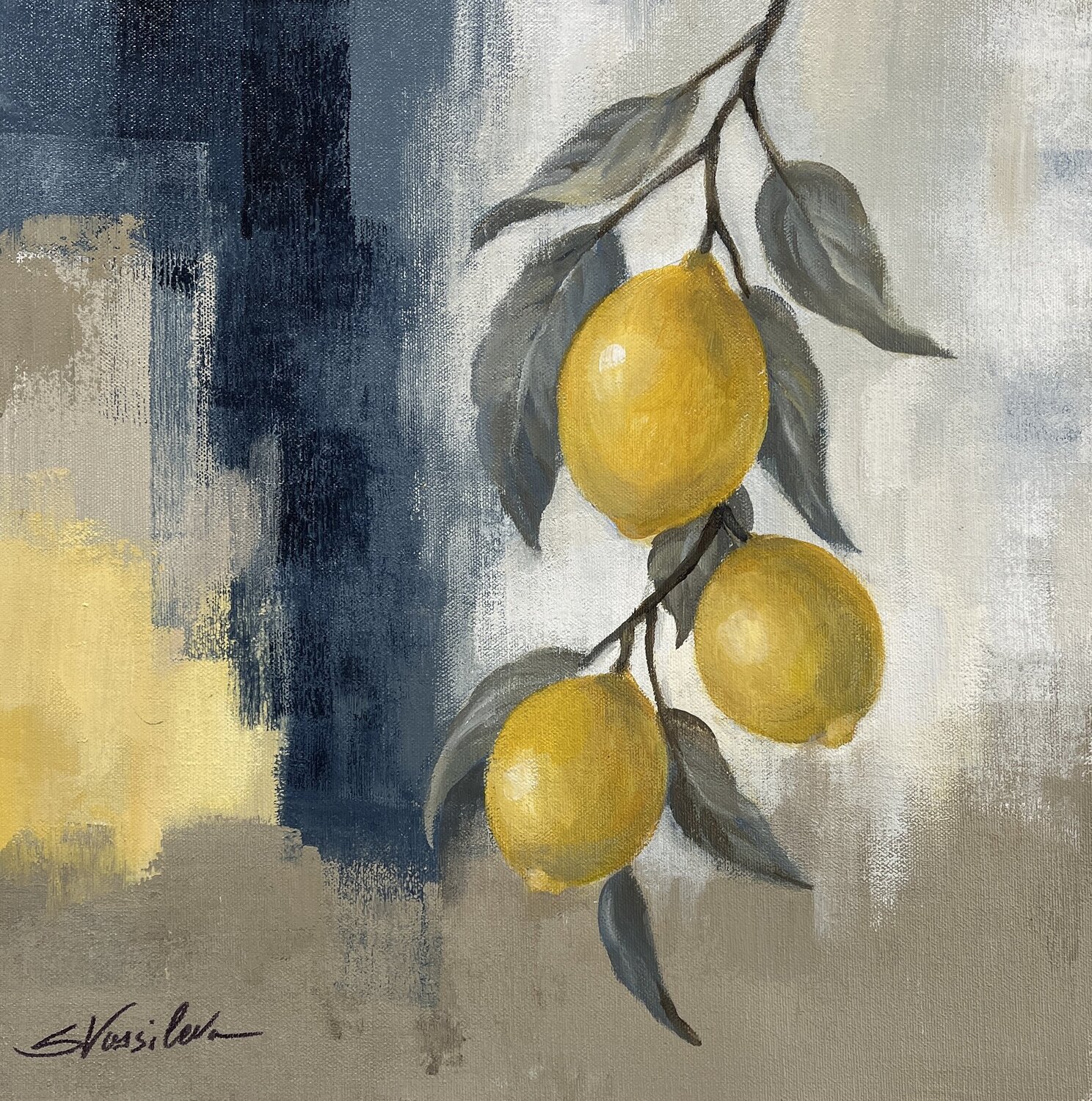 Lemons from the South I Silvia Vassileva Original painting for sale