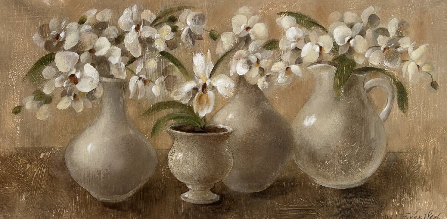 Cluster of Orchids Silvia Vassileva Original painting for sale