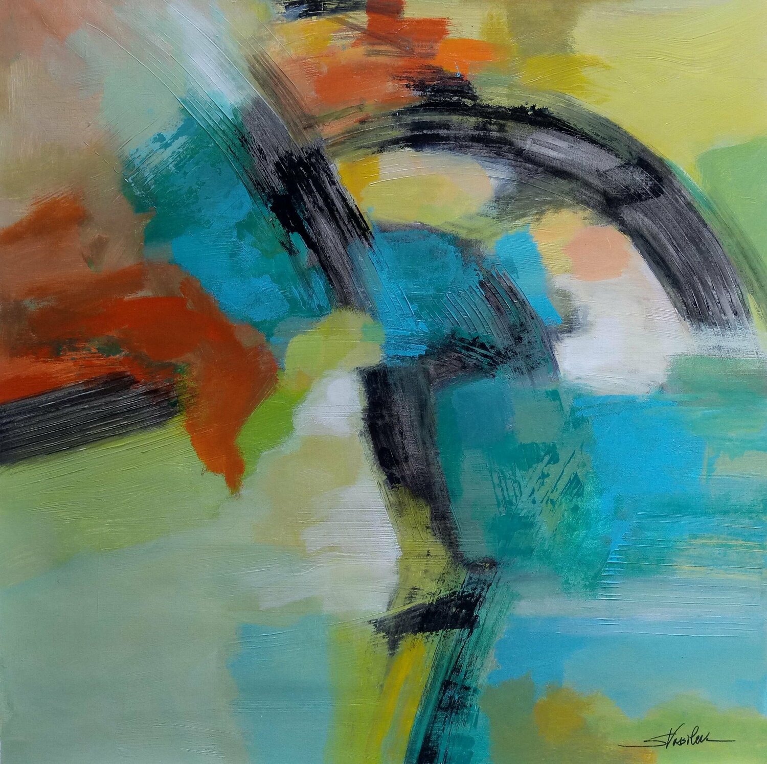 Rainbow on the Asphalt Silvia Vassileva Original painting for sale
