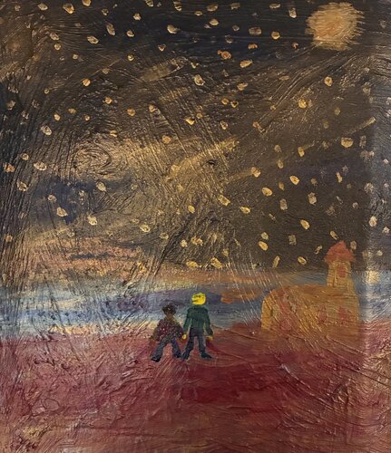 Vater und Sohn im Sternen Licht Mixed Media by Steven Elijah Neuhaus, Painting for Sale on Select