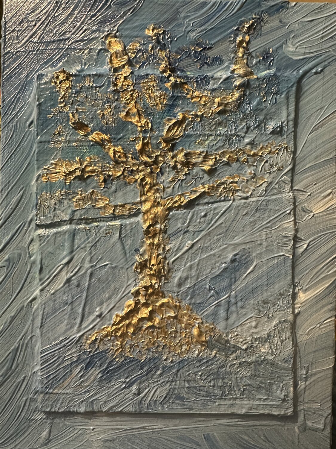 Golden Lines  Holz auf Karton Steven Elijah Neuhaus Original painting for sale