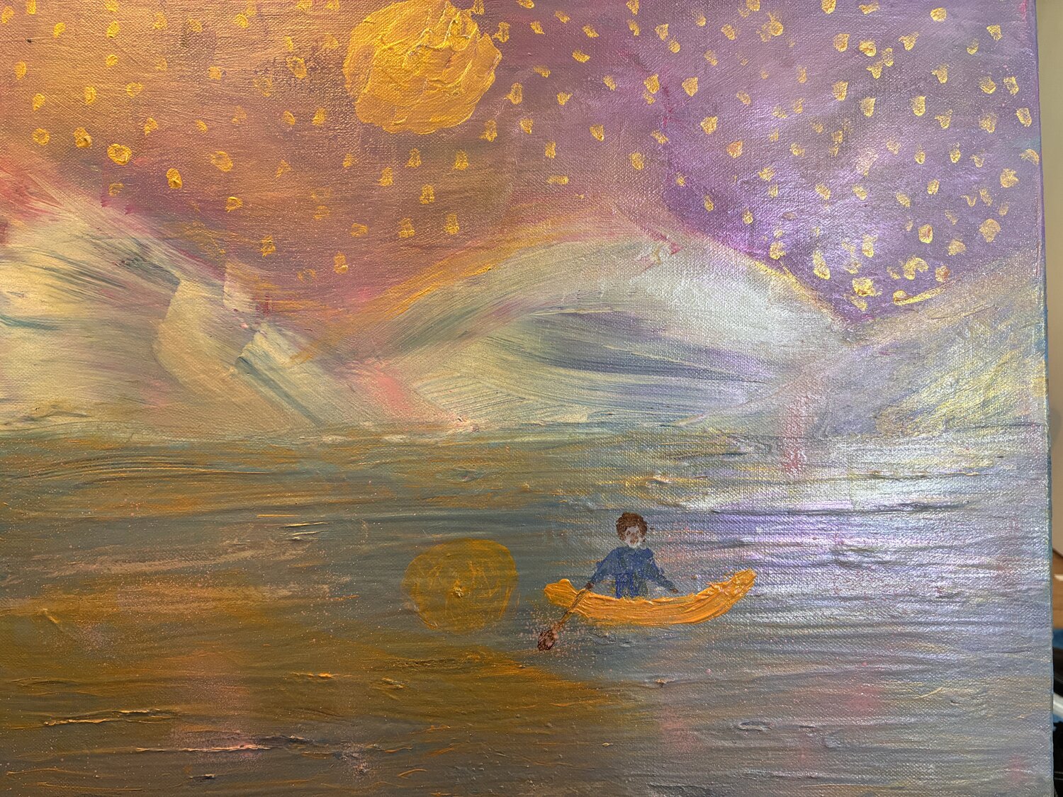 Auf dem lichter Meer gleitet der kleine Traumfänger Steven Elijah Neuhaus Original painting for sale