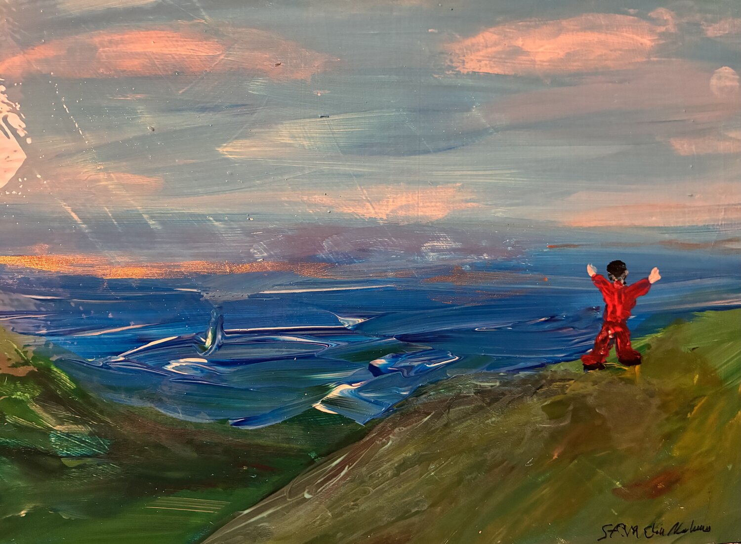 Verso la Luce – Il Viaggio del Sognatore Steven Elijah Neuhaus Original painting for sale