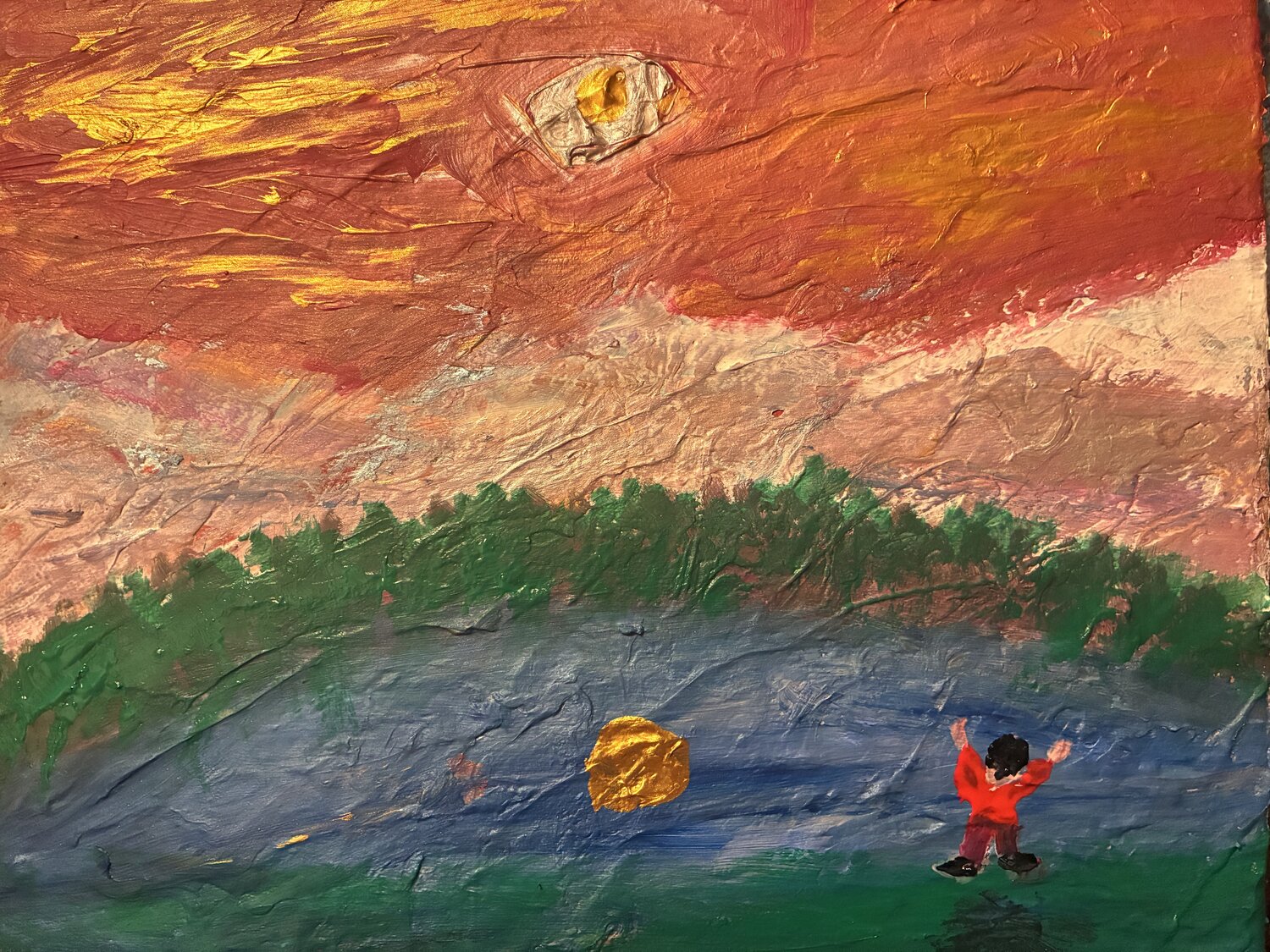 Der kleine Traumfänger findet immer neue Orte der Schönheit Steven Elijah Neuhaus Original painting for sale