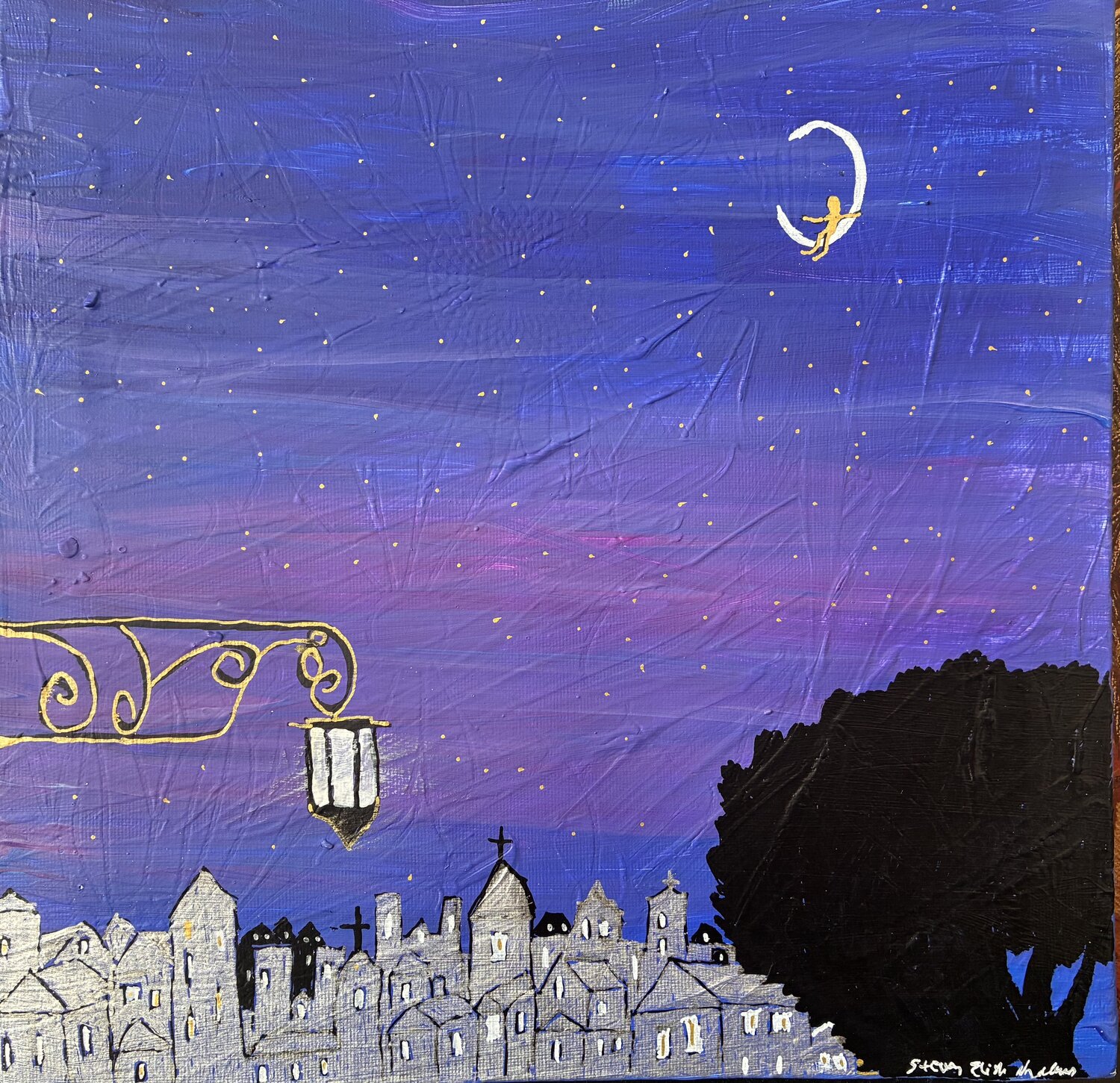 Zwischen Sternen und Zuhause Steven Elijah Neuhaus Original painting for sale