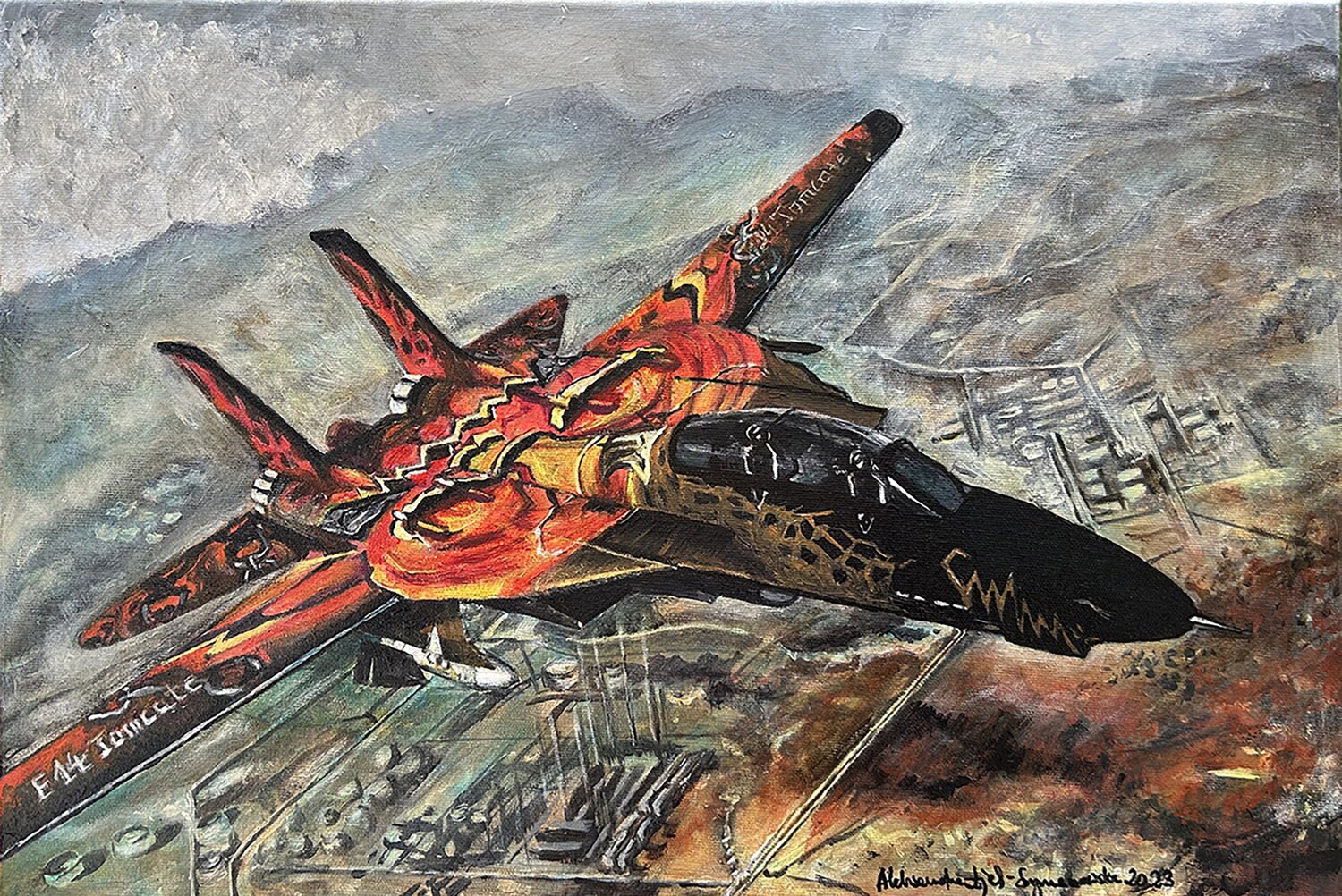 F14 Tomcate painting Aleksandra Łojek-Szymanowska Original painting for sale