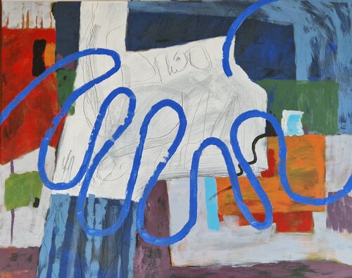 Der blaue Faden by Gabriele Wöllhaf, Painting for Sale on Select