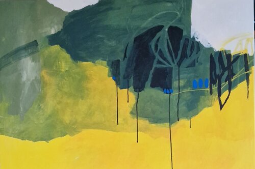 Abstrakte Landschaft by Gabriele Wöllhaf, Painting for Sale on Select