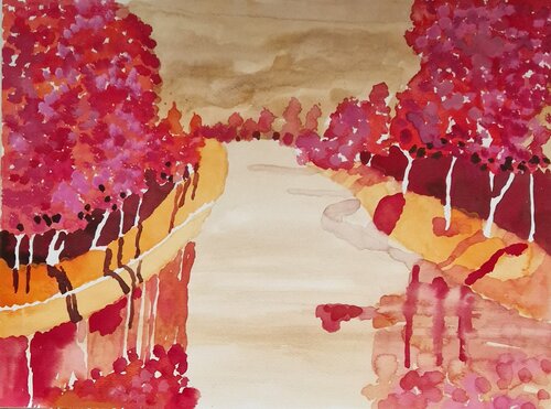 Am Fluss by Gabriele Wöllhaf, Painting for Sale on Select