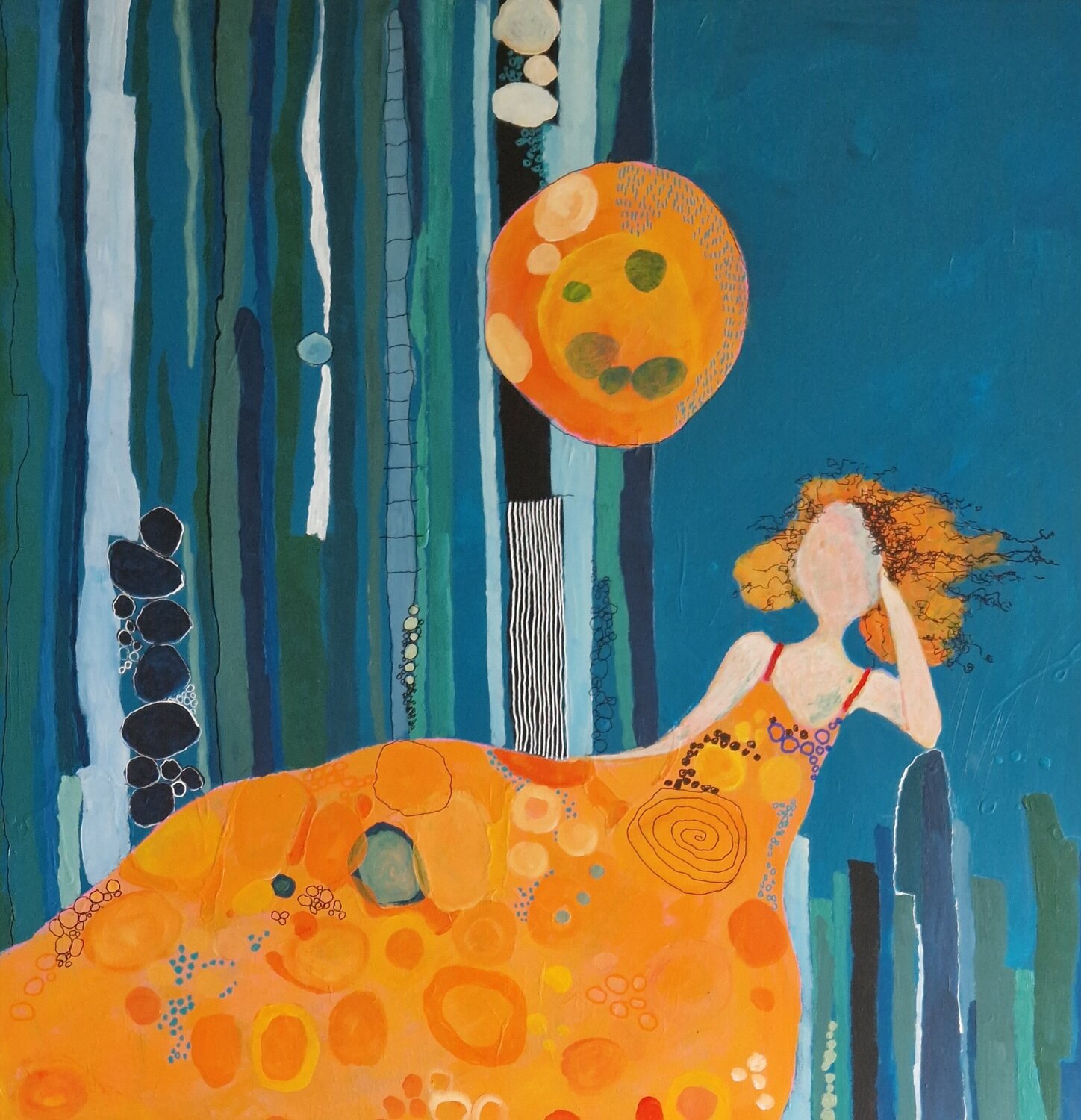 Wieder zurück Gabriele Wöllhaf Original painting for sale