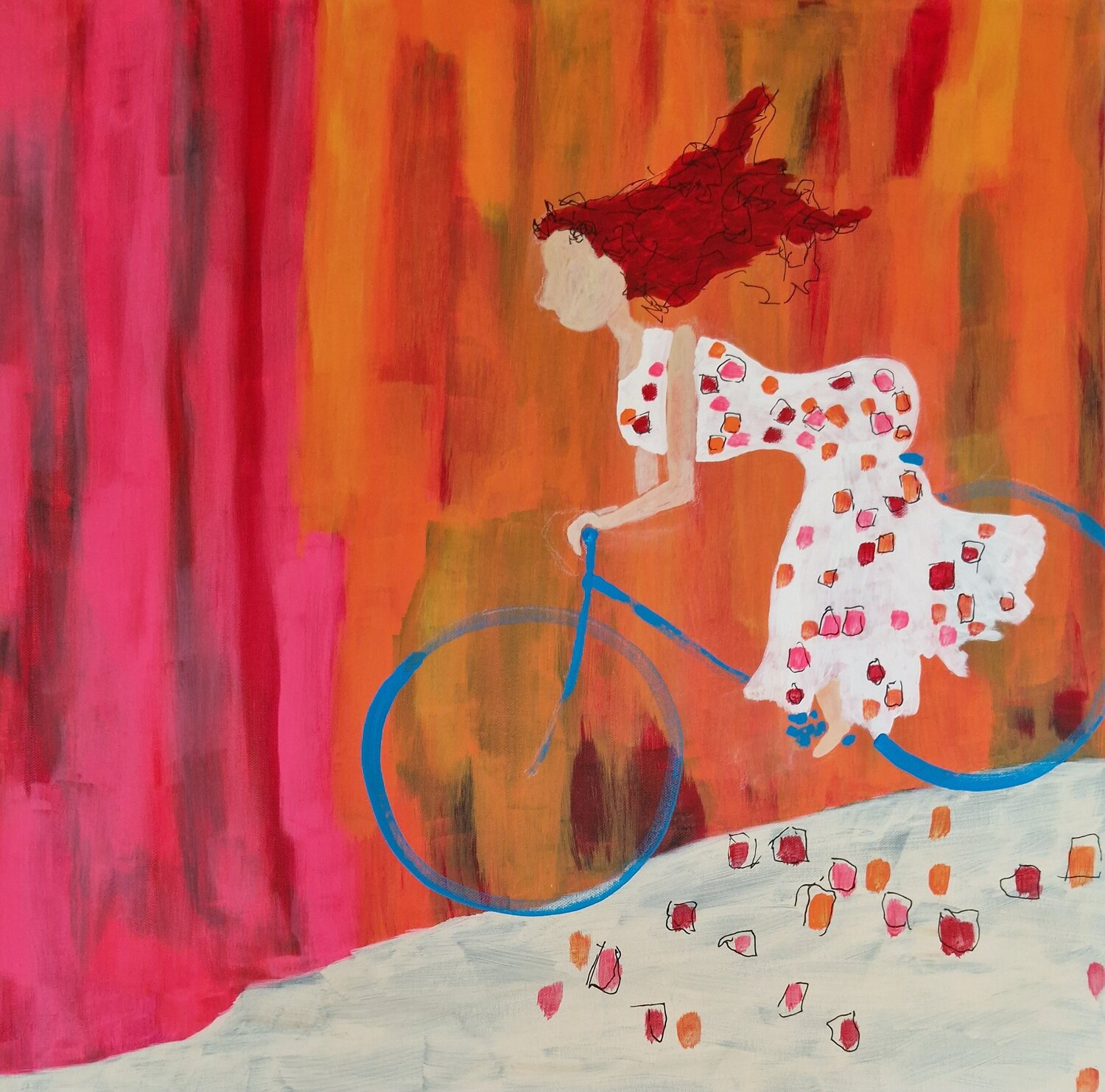 Bergab ist am schönsten. Gabriele Wöllhaf Original painting for sale