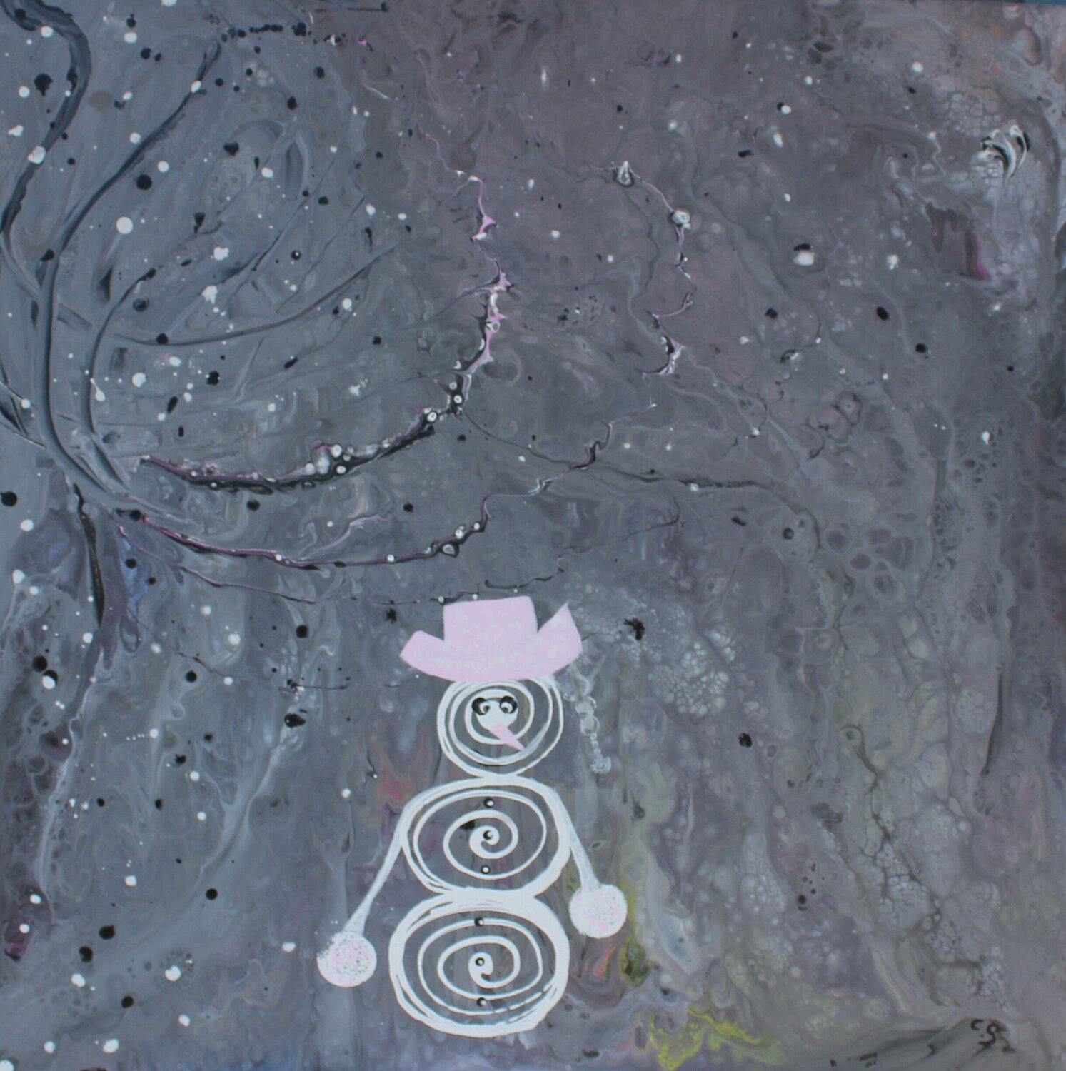 L'inverno il Mago del freddo Carmen Sciarini Original painting for sale