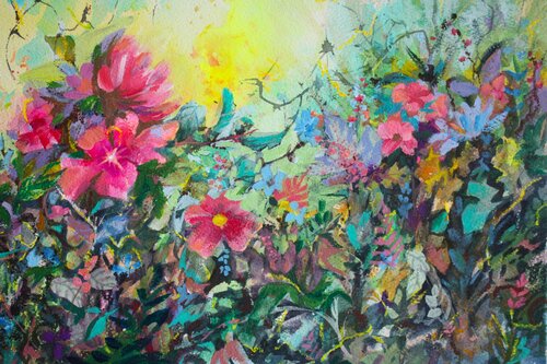 Floral landscape IV by Vida Göhlmann, Painting for Sale on Select