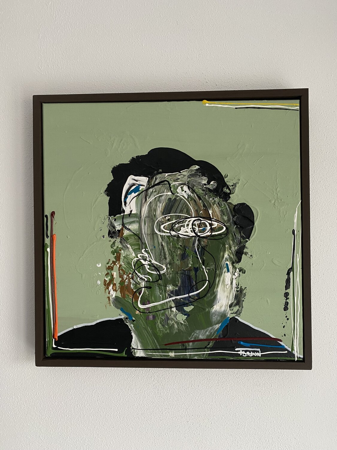 Distorted Green Fabian Braun Original painting for sale