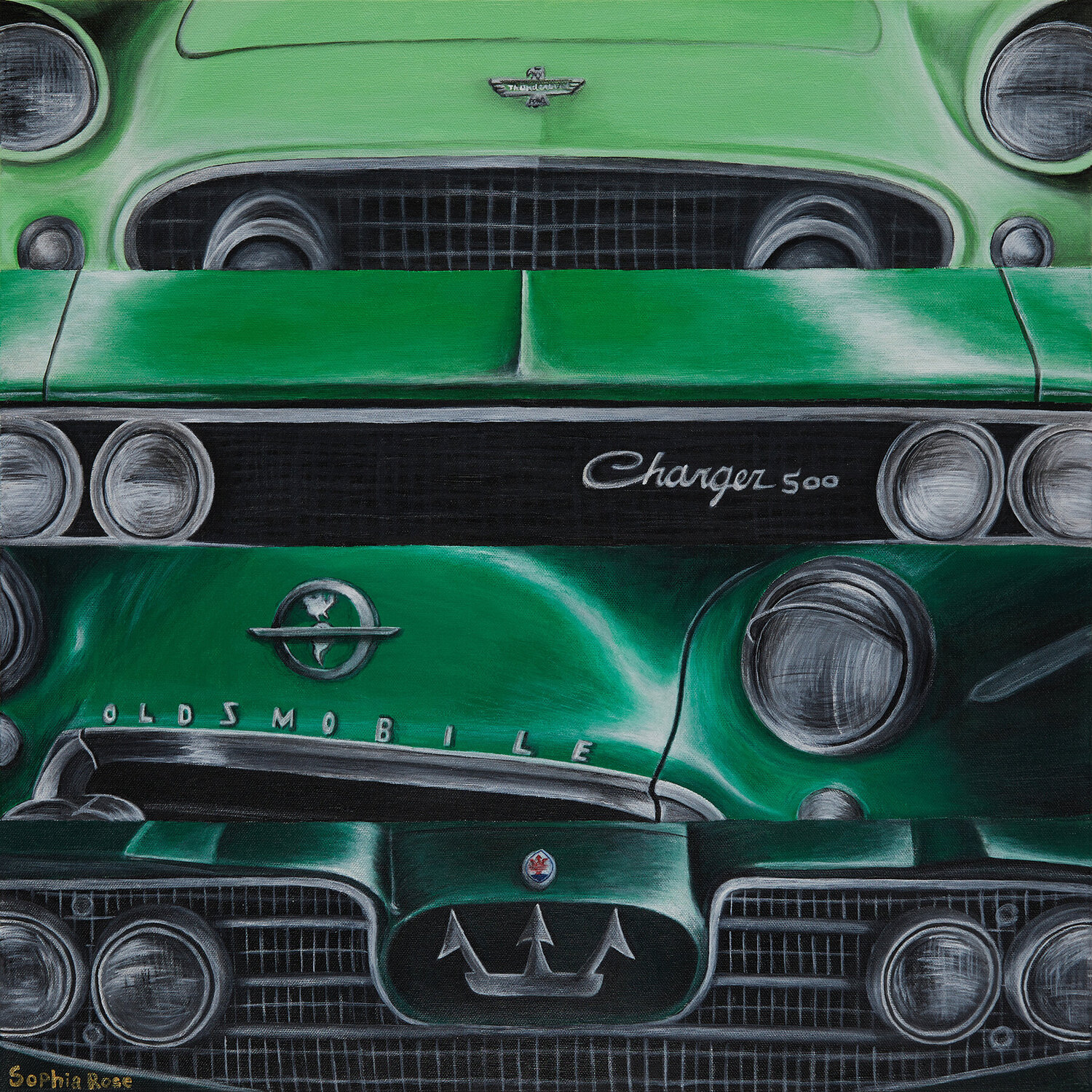 Green With Envy Sophia Rose Original painting for sale