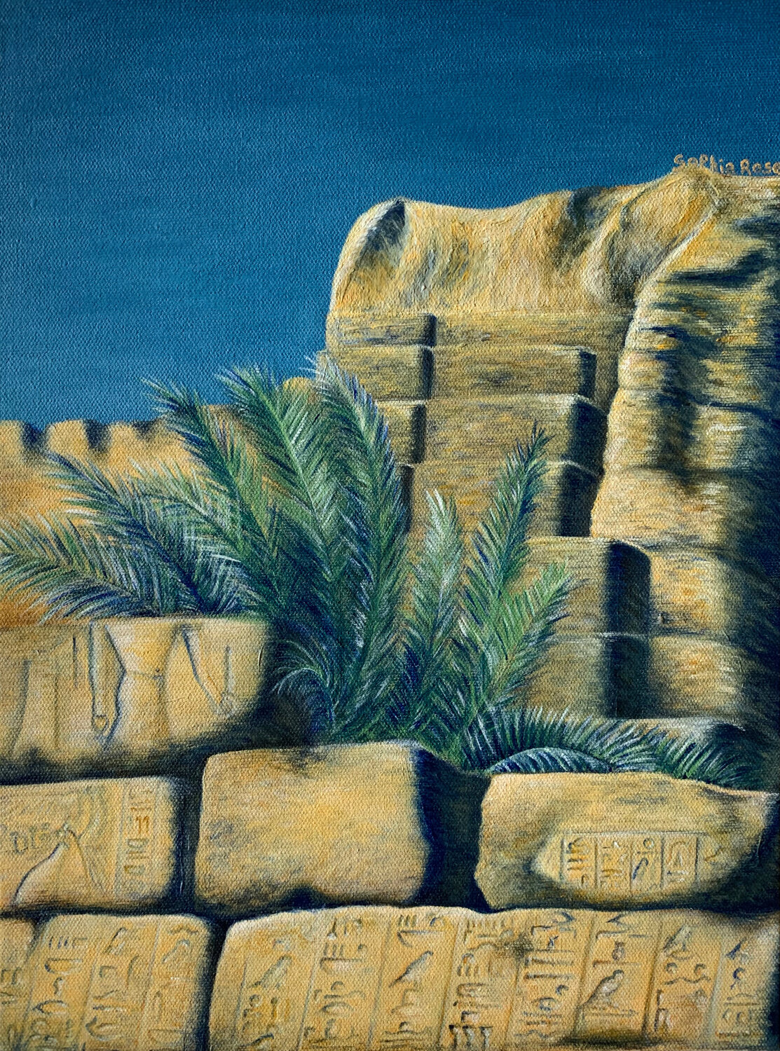Karnak Sophia Rose Original painting for sale