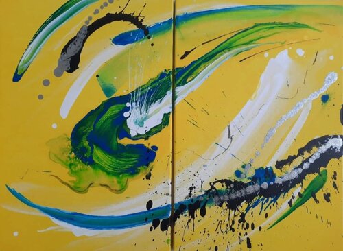 Yellow vibe by Eliana Sá, Painting for Sale on Select