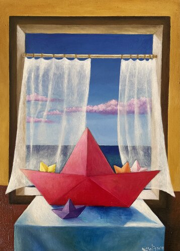 Alla finestra by Maria Carmen Salis, Painting for Sale on Select