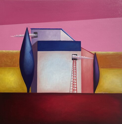 Landscape n.3 (Piccolo paese di campagna) by Maria Carmen Salis, Painting for Sale on Select