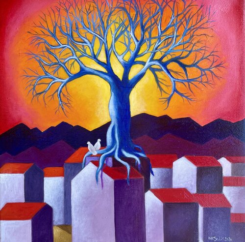 Divine light 2. Ulivo del Getsemani by Maria Carmen Salis, Painting for Sale on Select