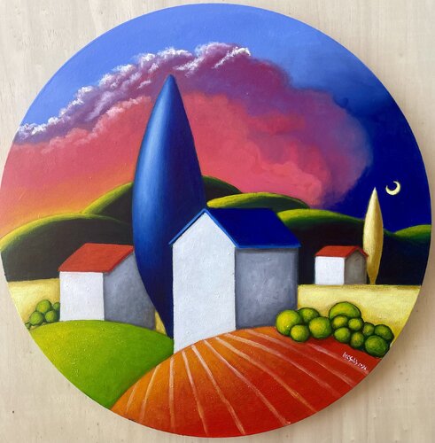 Paesaggio (omaggio a Salvo) by Maria Carmen Salis, Painting for Sale on Select