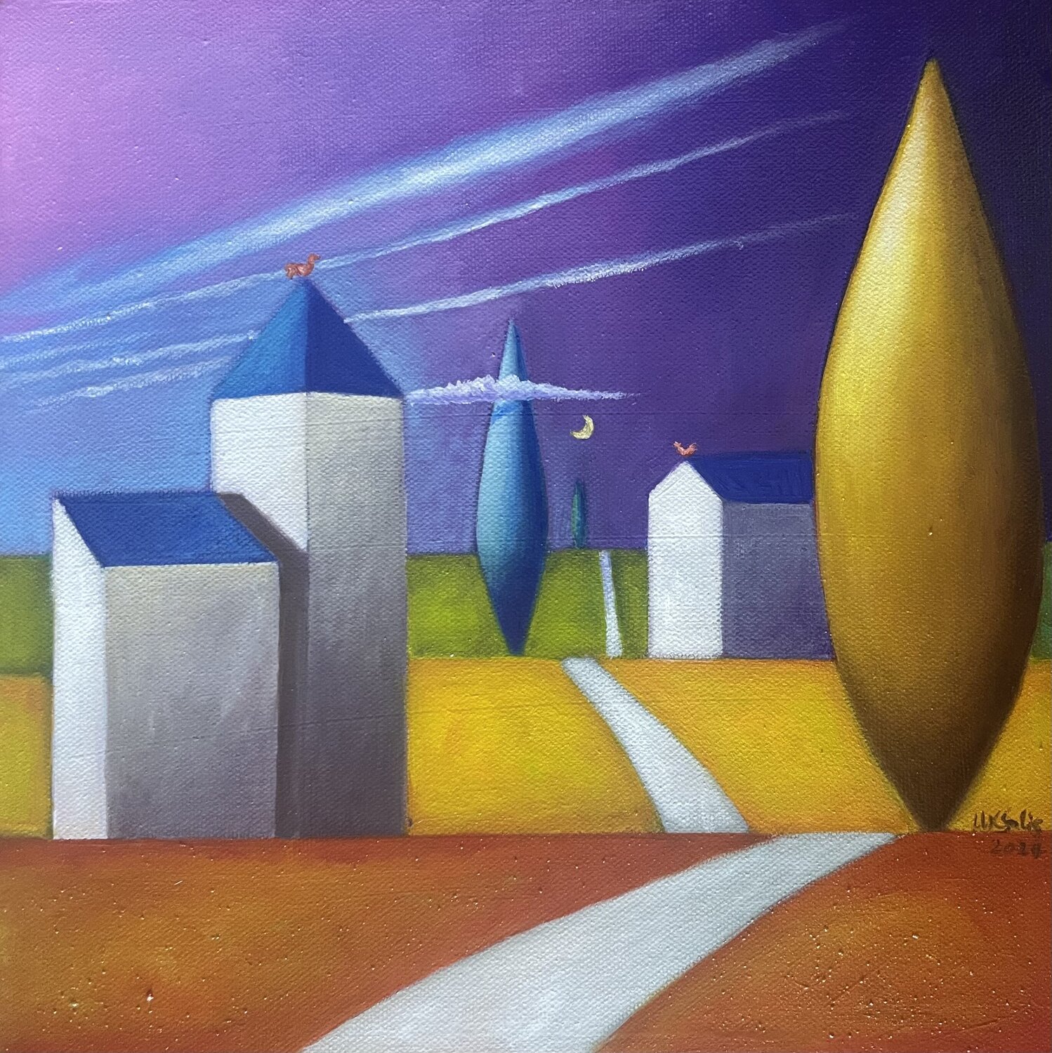 La lunga via Maria Carmen Salis Original painting for sale
