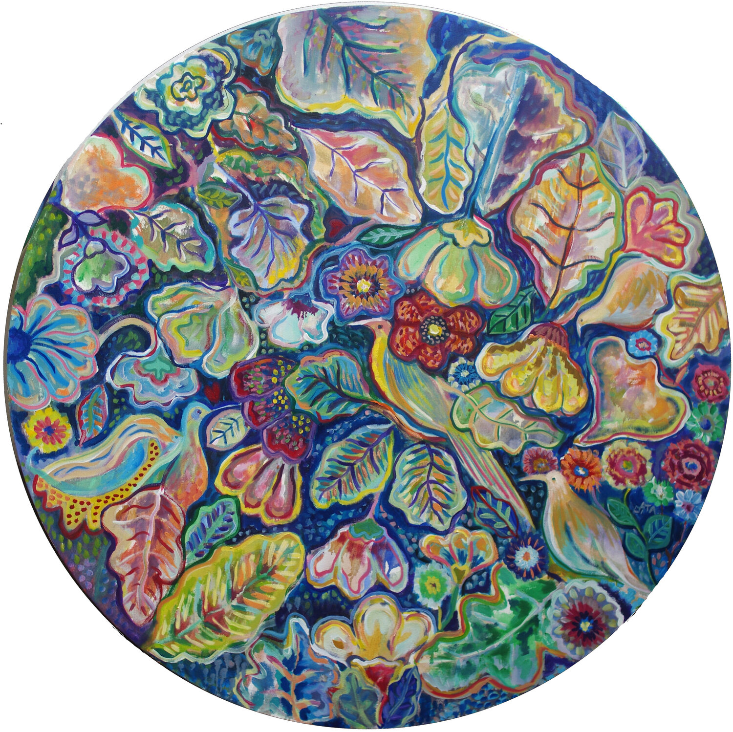 Floral with Birds Andrew Osta Original painting for sale