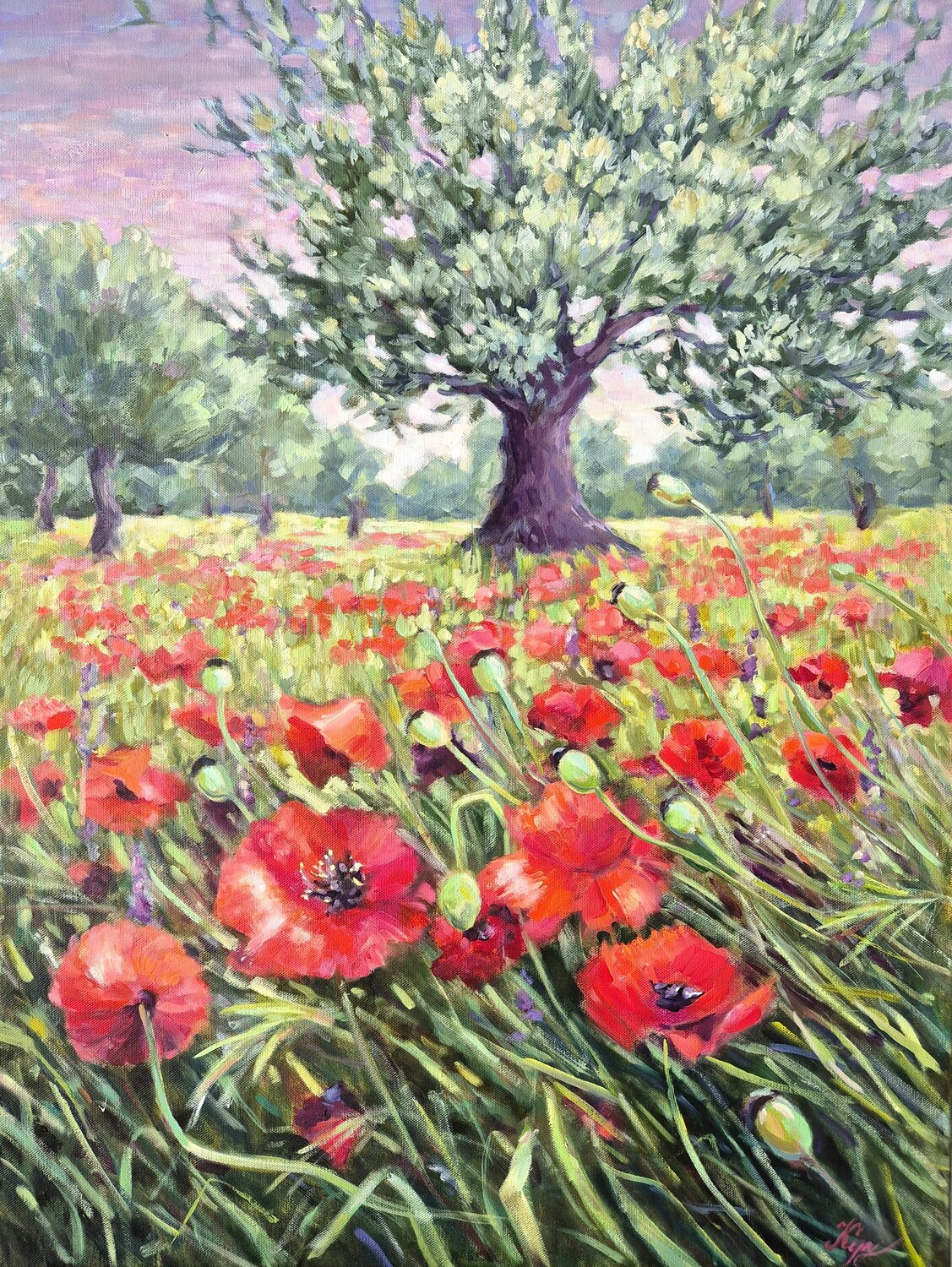 Escape to Poppies Meadow Tatiana Kyriakidou Original painting for sale