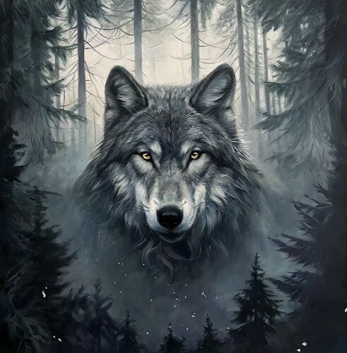 Exclusive Oil Painting “Guardian of the Forest and Depth of Nature” by Evgeniya Duvakina, Painting for Sale on Select