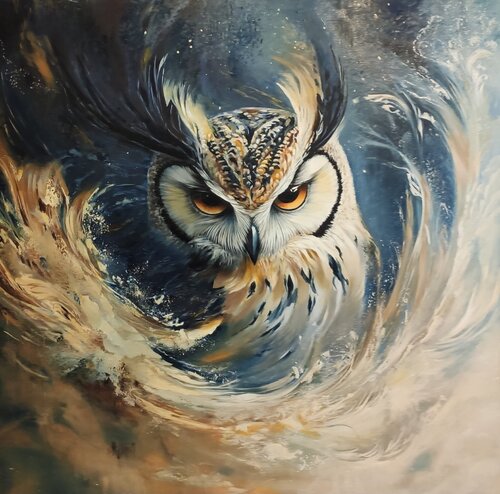 Oil Painting Owl — Exclusive by Evgeniya Duvakina, Painting for Sale on Select