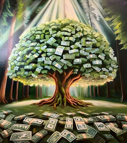 Oil Painting Money Tree of Abundance Premium Quality by Evgeniya Duvakina, Painting for Sale on Select