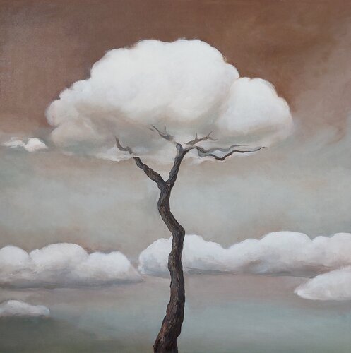 Oil Painting Tree in the Clouds Premium Quality by Evgeniya Duvakina, Painting for Sale on Select
