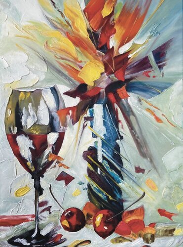 Oil Painting Abstract Still Life Premium Quality by Evgeniya Duvakina, Painting for Sale on Select
