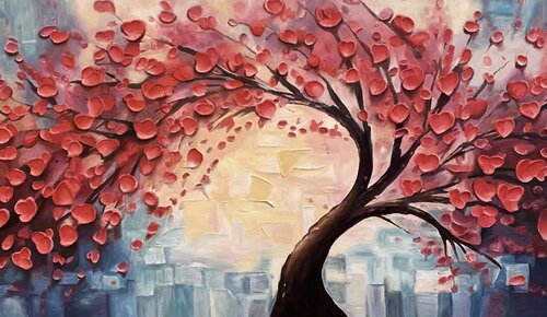 Captivating Oil Painting “Fiery Bloom” by Evgeniya Duvakina, Painting for Sale on Select
