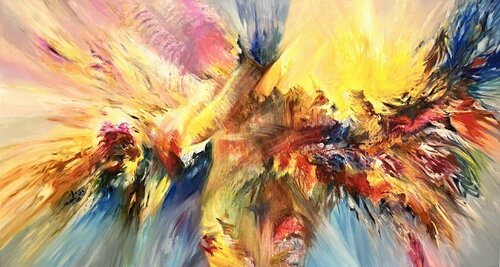 Oil Painting “Fiery Wings” – Premium Abstract Art by Evgeniya Duvakina, Painting for Sale on Select