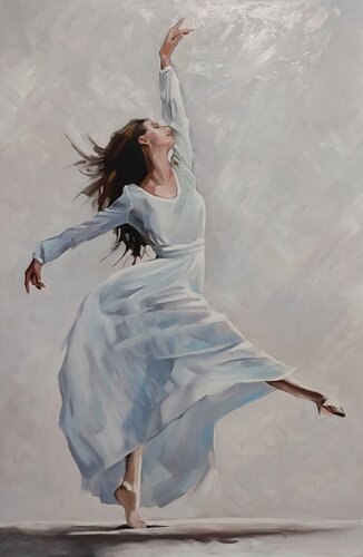 Premium-class oil painting that you can look at endlessly “Ballerina” by Evgeniya Duvakina, Painting for Sale on Select